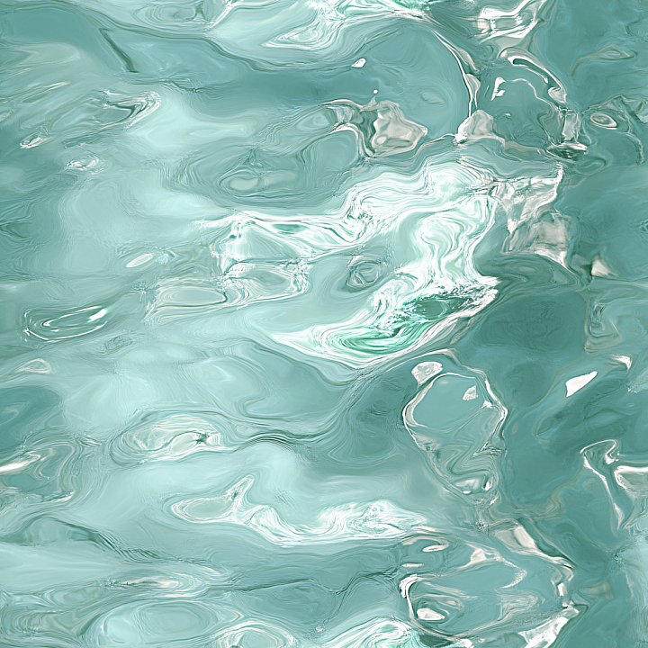 Stylized Turquoise Liquid Water with Swirling Flow Patterns seamless PBR texture preview