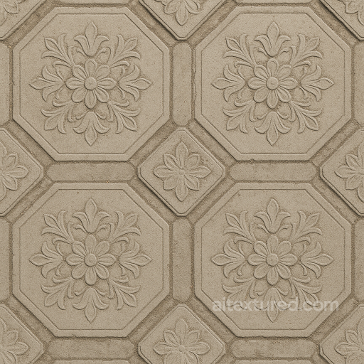 Seamless Stone PBR Texture - Paving Tiles Pedestrian Path Park Made Light Gray seamless Stone PBR texture