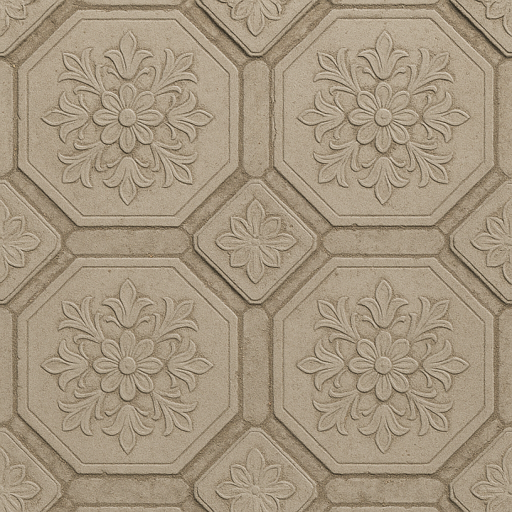 Stone - Paving Tiles Pedestrian Path Park Made Light Gray seamless PBR texture preview