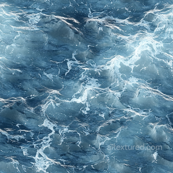 Water Texture of Turbulent Ocean Surface with Dynamic Foam and Waves Water texture preview