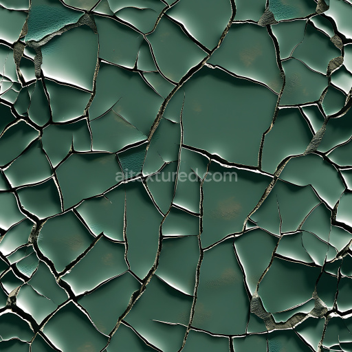 Seamless 3D Cracked Paint PBR Texture with Deep Jagged Splits