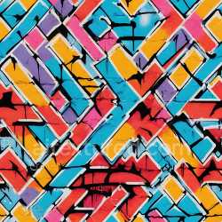 seamless Seamless 3D PBR texture of vibrant geometric graffiti with drips texture 8k free download PBR