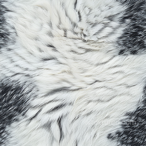 Black and White Long Fur Leather PBR Texture with Natural Hair Flow seamless Leather PBR texture