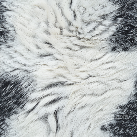 Black and White Long Fur Leather PBR Texture with Natural Hair Flow Leather texture preview