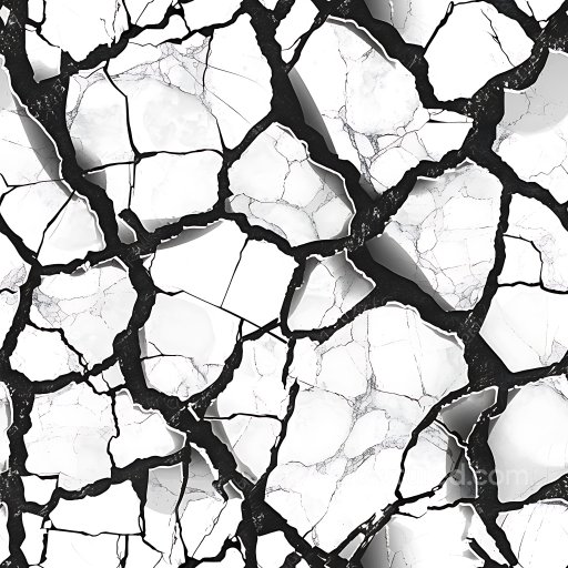 cracked white plaster PBR texture with deep black fissures seamless Cracked & Holes PBR texture