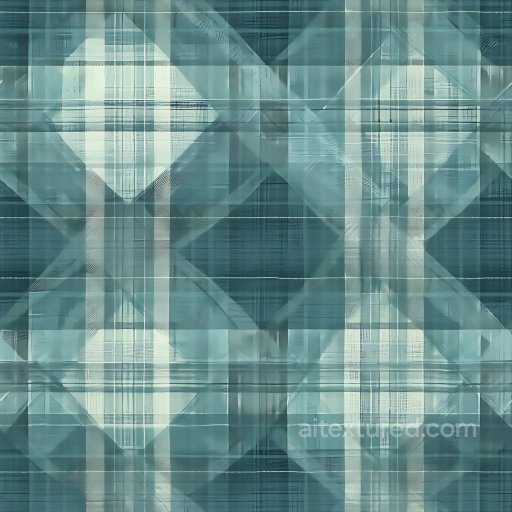 Seamless 3D PBR Texture of Blue-Green Semi-Transparent Plaid Pattern texture preview