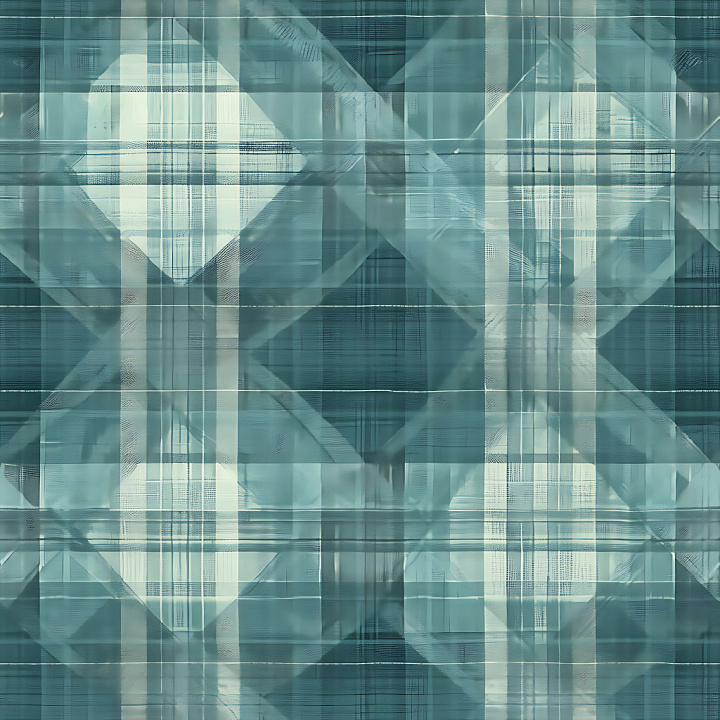 Blue-Green Semi-Transparent Plaid Pattern seamless PBR texture preview