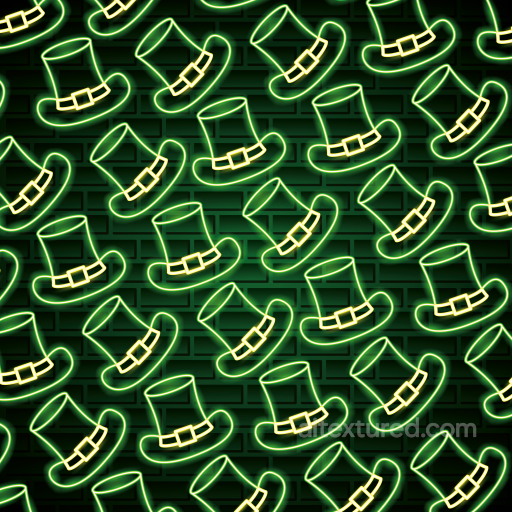 Neon Leprechaun Hat Digital Paper Texture in Green seamless St patrick digital paper bundle PBR texture