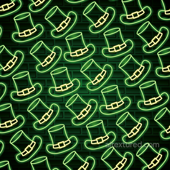 Neon Leprechaun Hat Digital Paper Texture in Green St patrick digital paper bundle texture preview