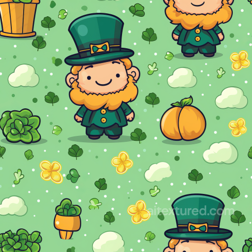 Cartoon St Patrick Digital Paper Texture seamless St patrick digital paper bundle PBR texture