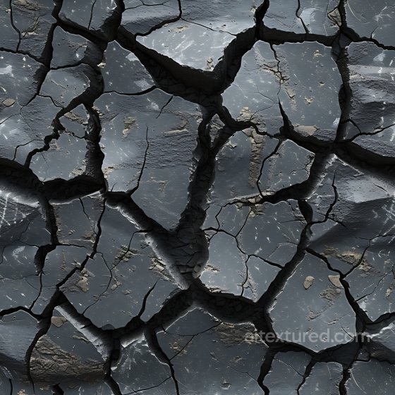 cracked dry earth PBR texture with deep jagged fissures Cracked & Holes texture preview