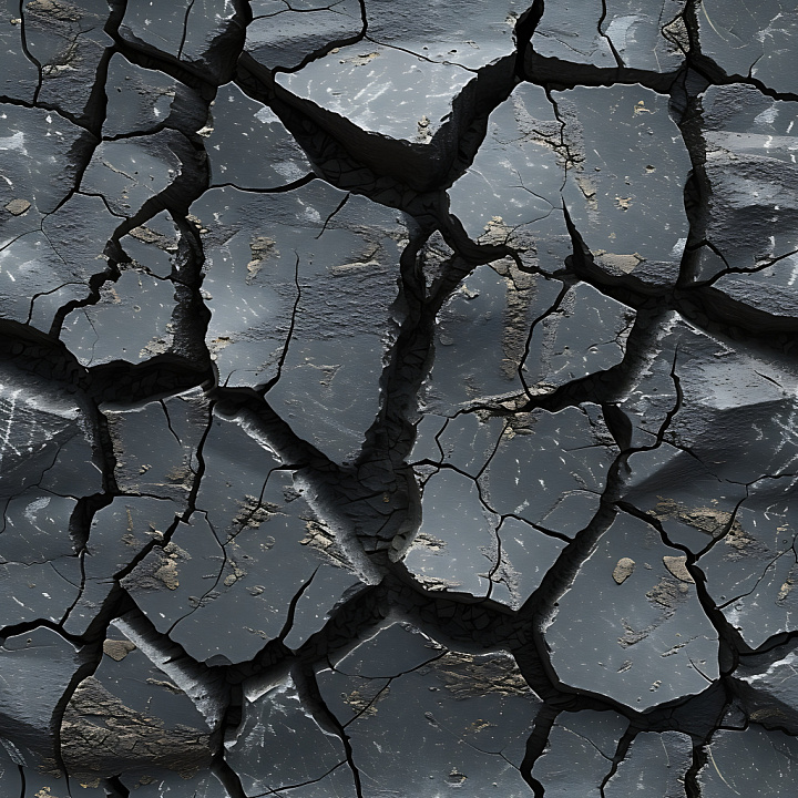 Cracked Dry Earth With Deep Jagged Fissures seamless PBR texture preview