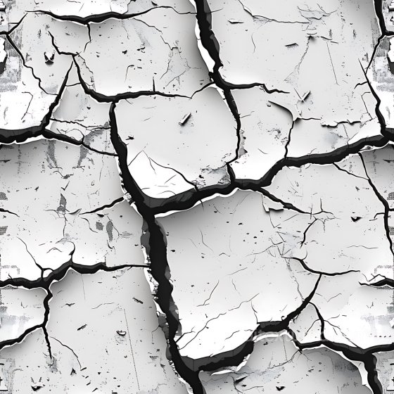 Cracked White Plaster PBR Texture with Deep Fissures and Chipped Edges Cracked & Holes texture preview