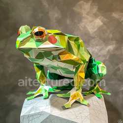 seamless Seamless 3D PBR Texture Featuring Geometric Origami Bullfrog Color Pattern texture 8k free download PBR