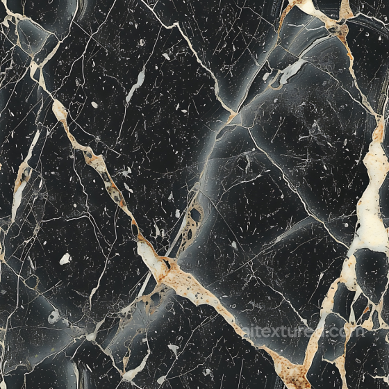 Black Marble Texture Featuring Bold Beige Veins and Polished Finish Marble texture preview