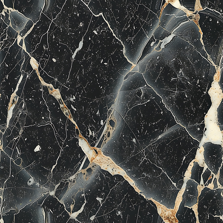 Black Marble Featuring Bold Beige Veins and Polished Finish seamless PBR texture preview