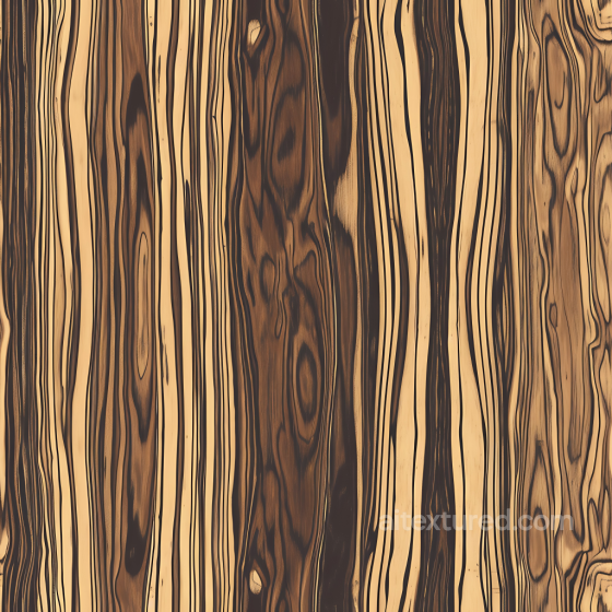 Zebrawood Plank PBR Texture with Bold Grain Patterns Wood texture preview
