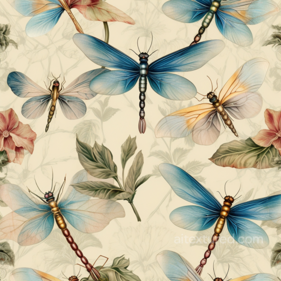 Featuring Vintage Dragonfly and Botanical Illustrations Dragonfly texture preview