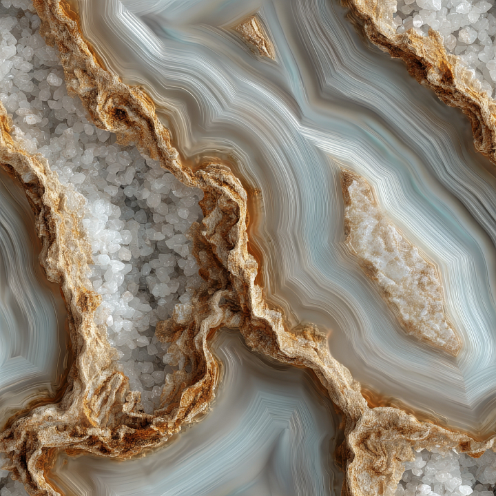 Geode Crystal Stone with Translucent Layered Patterns seamless PBR texture preview