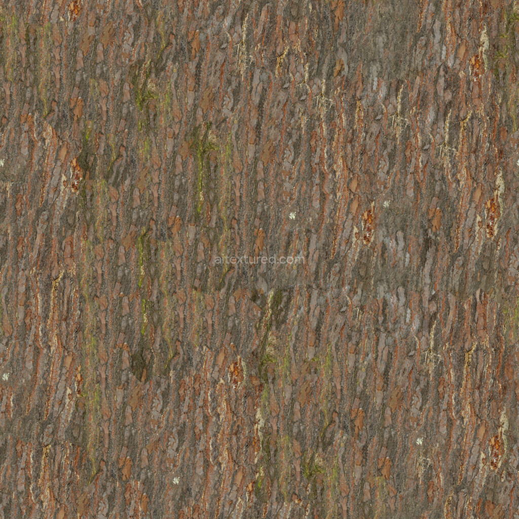 Seamless bark PBR texture for 3D modeling