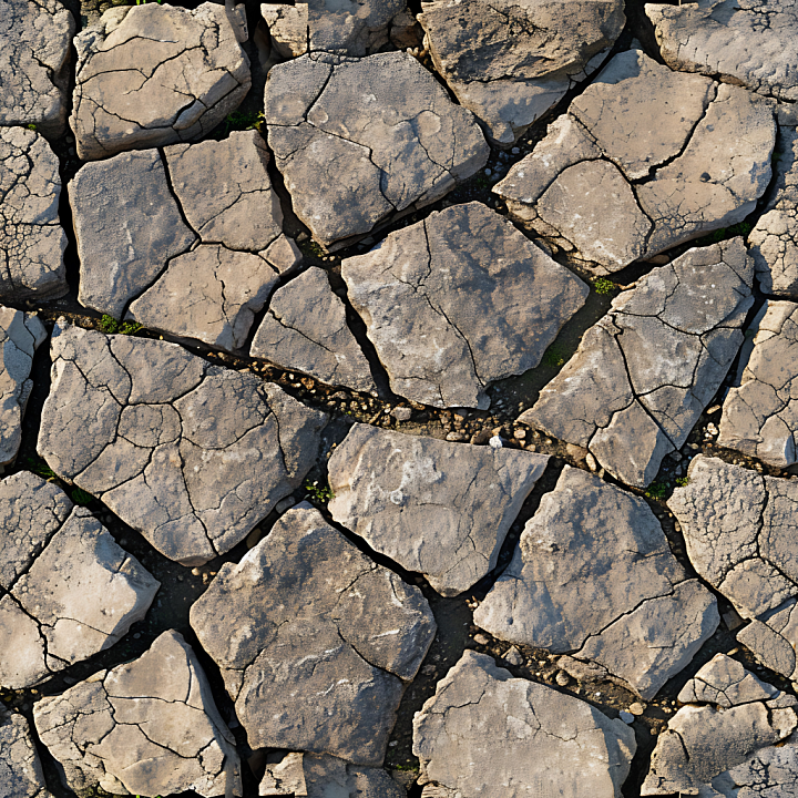 Cracked Stone Ground With Dirt And Moss Details seamless PBR texture preview