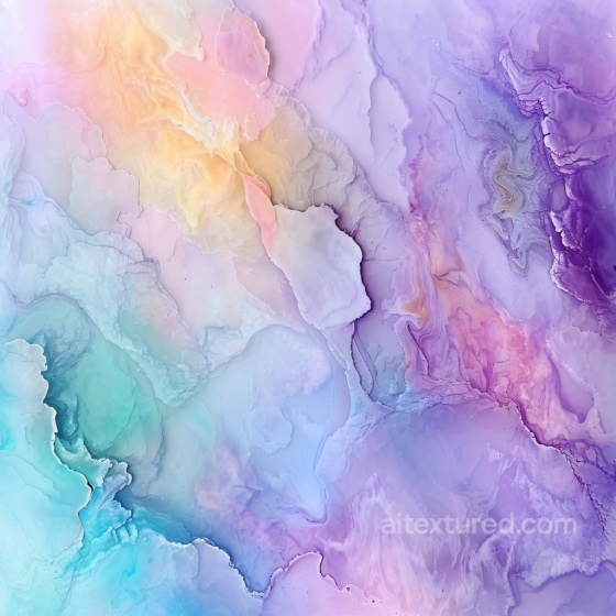 Alcohol Ink PBR Texture with Pastel Violet and Teal Fluid Waves Alcohol ink texture preview