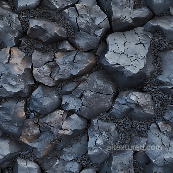 Volcanic Basalt Rock PBR Texture with Cracked Surface and Charred Details Stone texture preview
