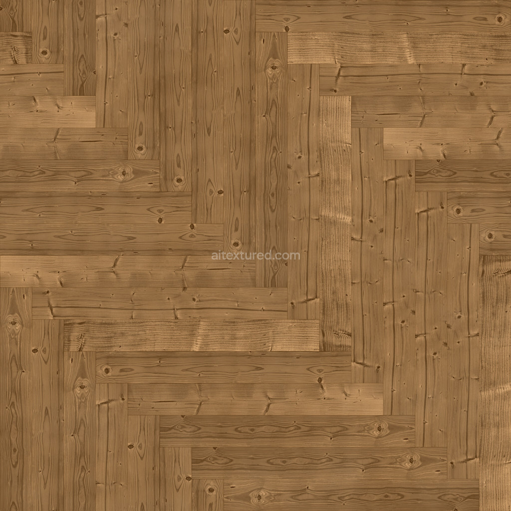 Seamless wood floor PBR texture with natural grain pattern