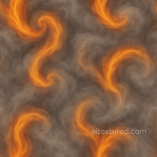 Smoky Fire Haze With Fire Smoke Spiral And Twist seamless Fire PBR texture