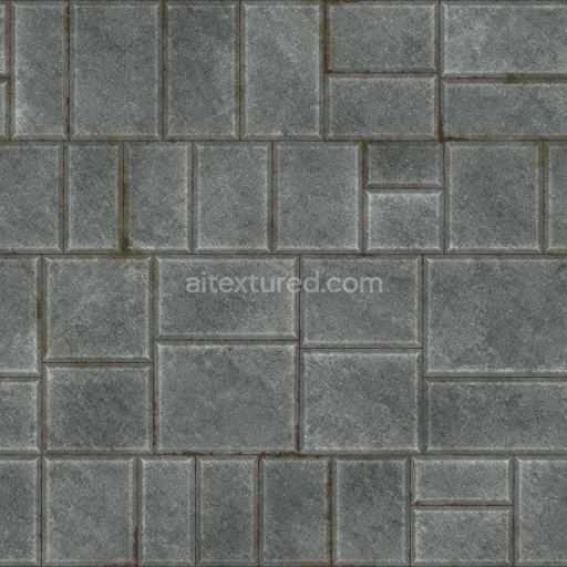 Paving Stones Seamless Tileable Pbr Texture Basecolor Normal Roughness Height