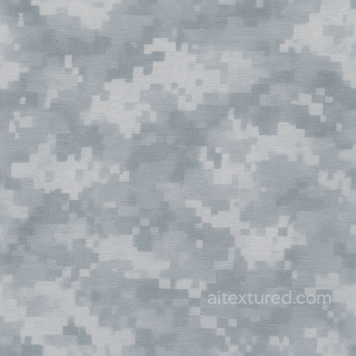 Frost Gray Pixelated Snow Camo Synthetic Fabric seamless Color Camouflage PBR texture