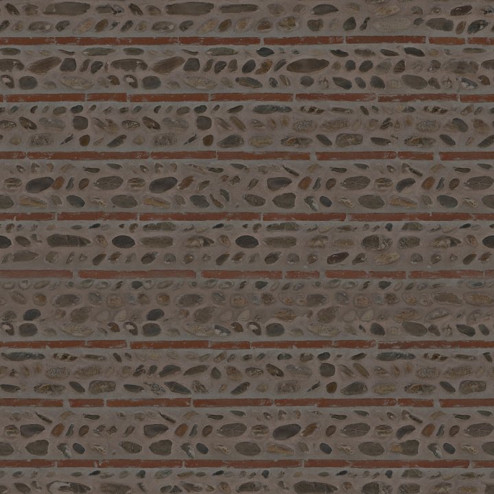 Patterned Brick Wall seamless PBR texture preview