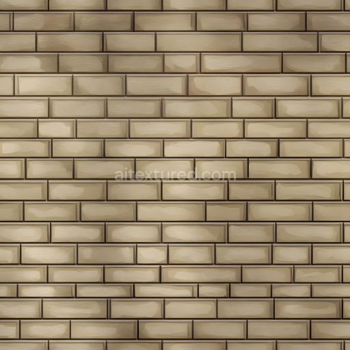 Seamless 3D Cracked Beige Brick Wall PBR Texture with Subtle Damage