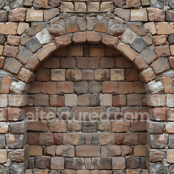 seamless Seamless 3D Weathered Stone Wall PBR Texture with Distinctive Archway Pattern texture 8k free download PBR
