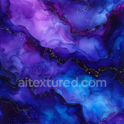 seamless Seamless 3D Alcohol Ink PBR Texture Featuring Purple and Blue Fluid Marbling texture 8k free download PBR