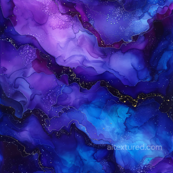 Alcohol Ink PBR Texture Featuring Purple and Blue Fluid Marbling Alcohol ink texture preview