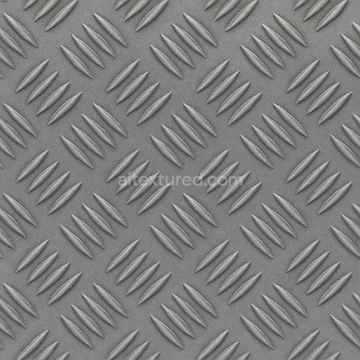 Seamless 3d texture pbr 8k tactile plate with chequered plate pattern on steel gray surface