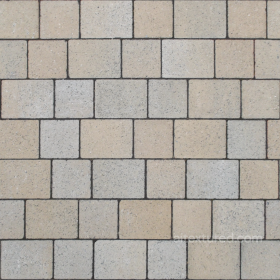 Pavement Blocks Texture in Beige and Gray PBR 4K Brick texture preview