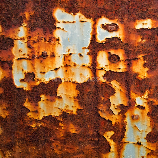 Seamless 3D PBR Cracked Rusty Metal Texture with Flaked Paint and Corrosion