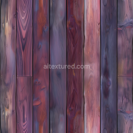 Seamless 3D Weathered Purple Wood Planks PBR Texture with Knots and Grain Detail