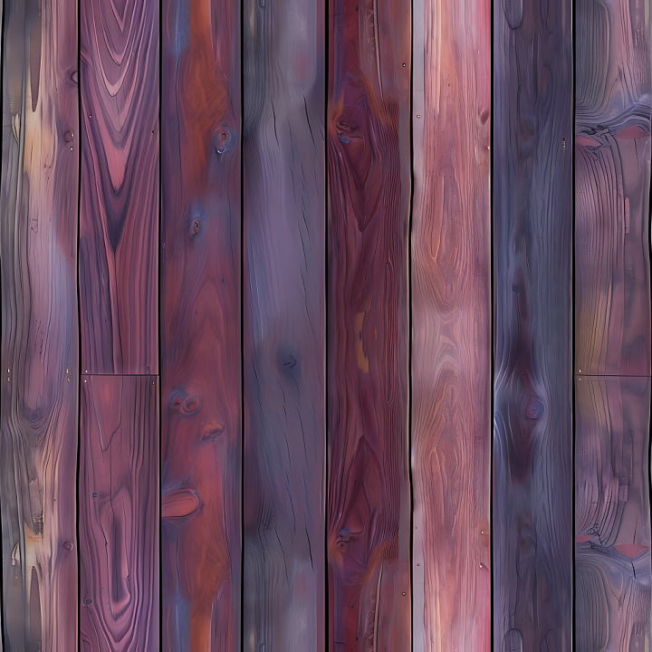 Weathered Purple Wood Planks with Knots and Grain Detail seamless PBR texture preview