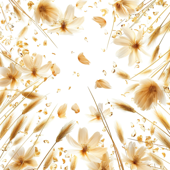 Featuring Delicate White and Gold Floral Elements White & Gold texture preview