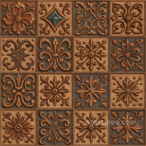 Decorative Clay Tiles Seamless Texture seamless Roofing PBR texture