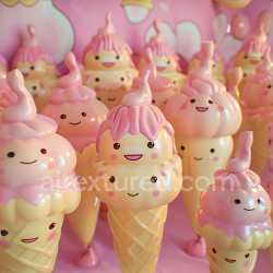 seamless Seamless 3D Inflated PBR Texture of Pink and Cream Vinyl Ice Cream Cones texture 8k free download PBR