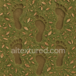 seamless Seamless 8k PBR 3d Texture of Grass Footprints with Organic Debris texture 8k free download PBR