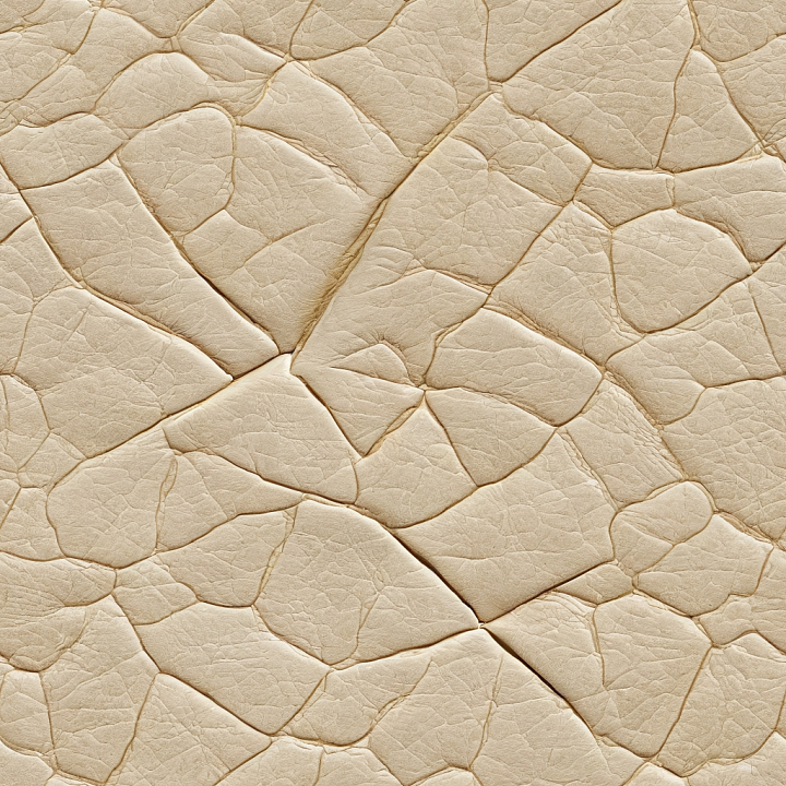 Cream Colored Cracked Leather with Detailed Wrinkles seamless PBR texture preview