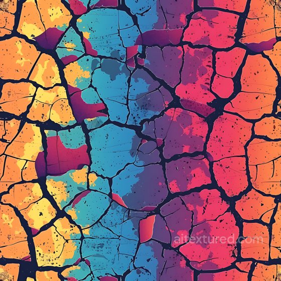 Cracked Multicolor PBR Texture with Deep Fractures and Color Variation Cracked & Holes texture preview