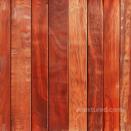 Red Mahogany Wood Floor PBR Texture with Glossy Finish and Fine Grain seamless Wood PBR texture