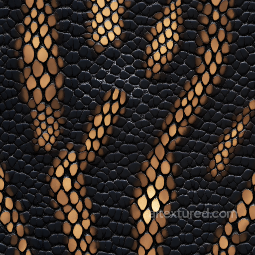 Reptile Skin Texture Featuring Glossy Scales and Rich Contrast seamless Skin PBR texture