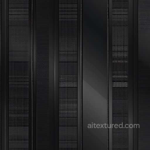 Plaid - Seamless 3D Black Metal Panels PBR Texture with Vertical Stripes and Glossy Detail texture preview